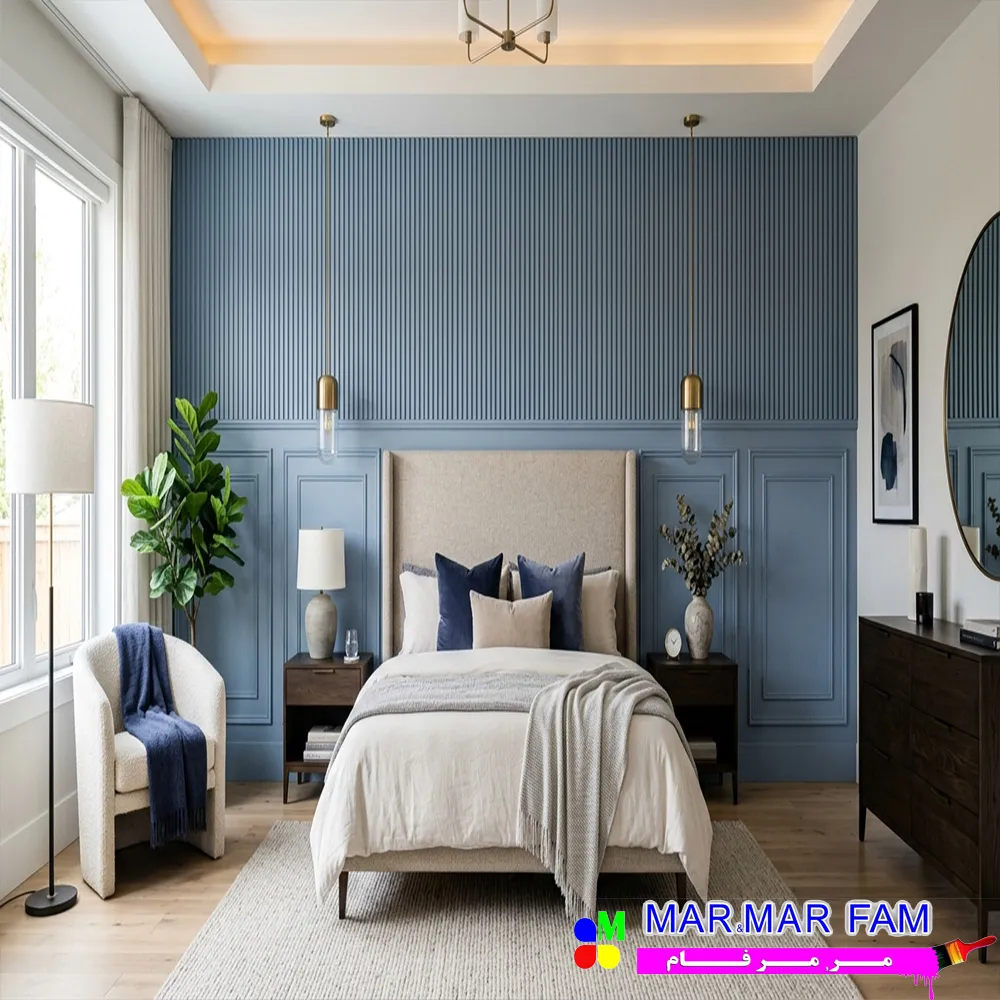 دیوار پشت تخت با بافت معماری (Architectural Paneling)